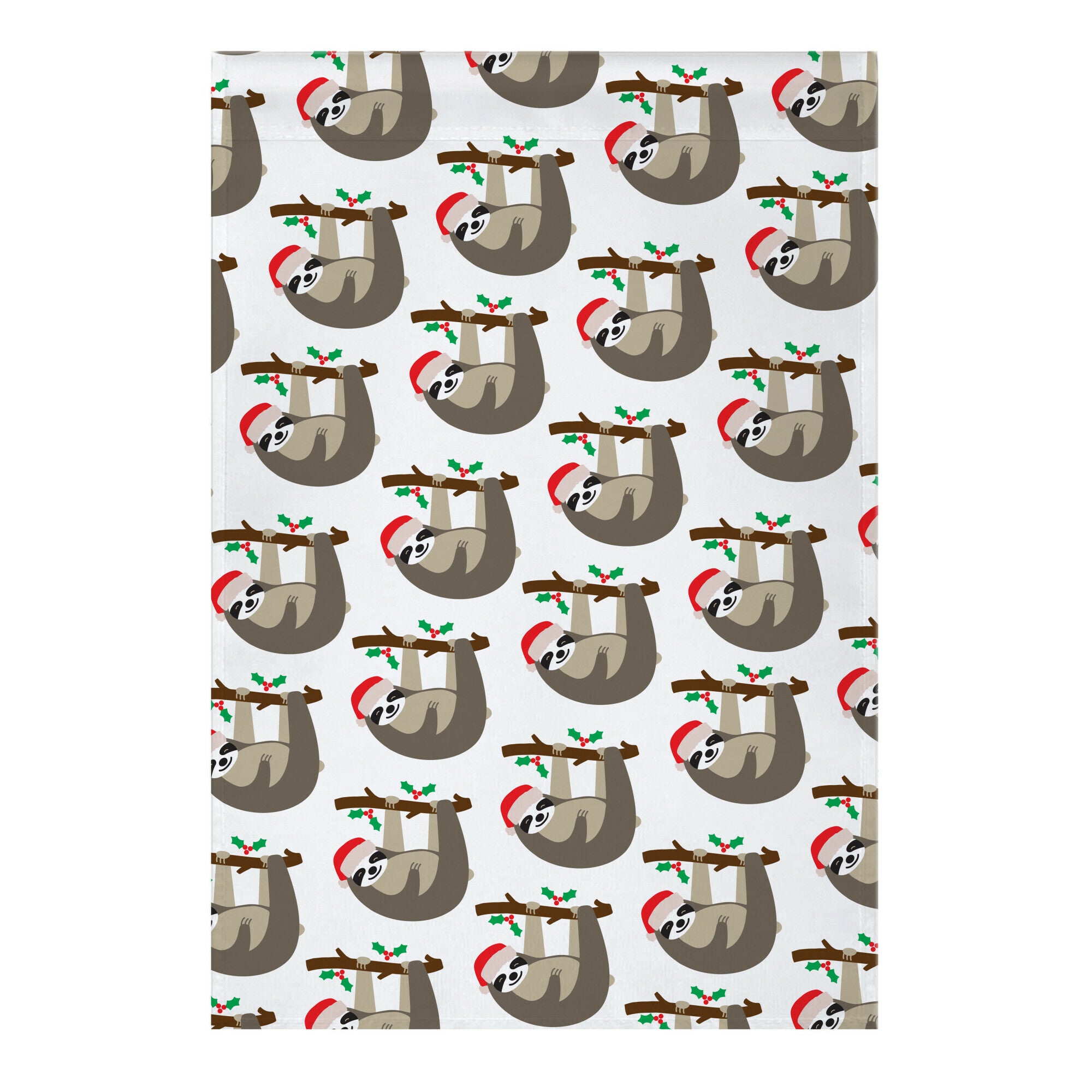 Christmas Sloth Pattern Garden Flag